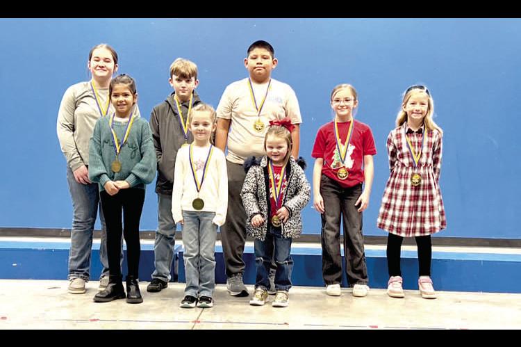 MOSS ELEMENTARY STUDENTS OF THE MONTH – Back Row: Delaney Dilday, Brody Cates, Leobardo Carranza, Emma Cates, Kathryn Pipkin; Front Row: Draya Daniel, Rosslynn Story, Truett Conn