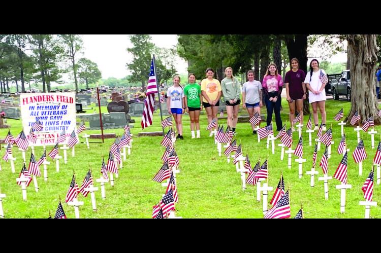 MOSS CHEERLEADERS HONORED FALLEN SOLDIERS AT HOLDENVILLE CEMETERY THIS PAST MEMORIAL DAY.
