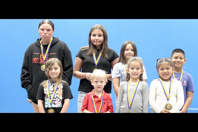 NOVEMBER STUDENTS OF THE MONTH - Back row: Jaylee Griffin, Gracey Gasaway, Kennedi Black, Joshua Gutierrez; Front row: Billye Gann, Fyndlee Mudd, Baylor Thronebury, Navaeh Larney