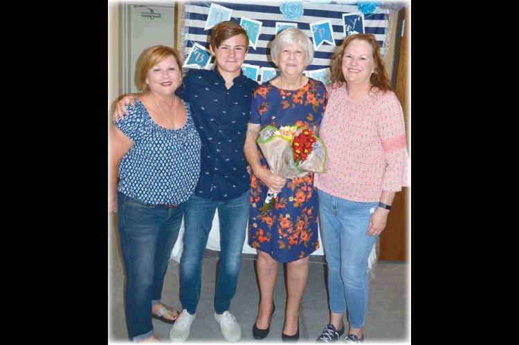 MARIE GRIMES WAS RECENTLY HONORED WITH A SURPRISE BIRTHDAY PARTY ON HER 80TH BIRTHDAY