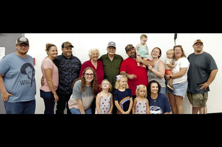 BOBBY DEAN FAMILY—(left to right) (front) Alyssa Black, Brinlee Dean, Rosalee Dean, Alaina Dean, Monica Dean. (back) Turner Dean, Rosalynn and Mark Dean, Sue and Bobby Dean.