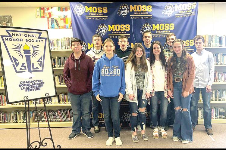 TEN SOPHOMORE STUDENTS WERE INDUCTED INTO THE NATIONAL HONOR SOCIETY AT MOSS HIGH SCHOOL RECENTLY