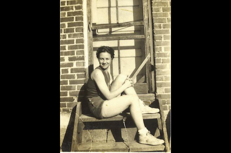 Wilola Reese, Calvin High basketball team 1936-- 37. (sitting in back of Bill and Dorothy Reese’s Quick Lunch Cafe when it was across the street from Hundley’s Store)