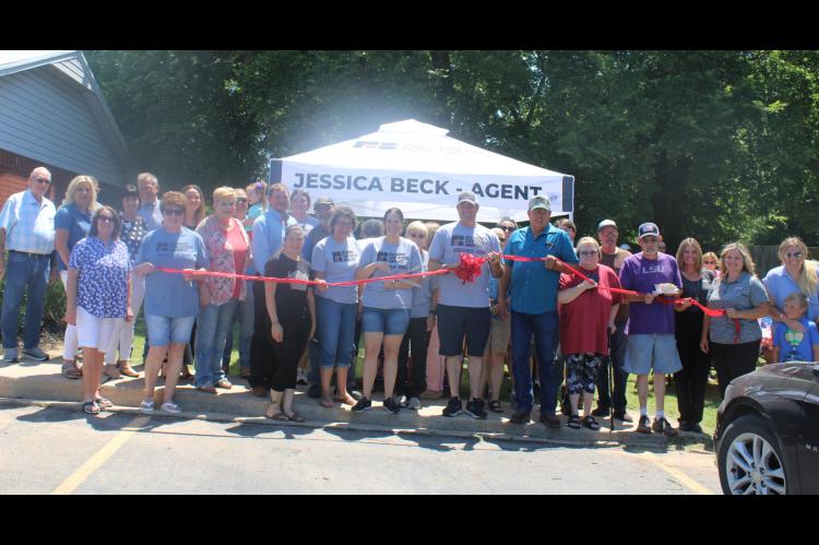 Ribbon cutting held for Farm Bureau-New Agent Jessica BeckAgent