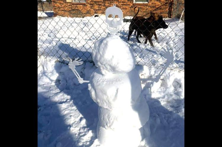 Michelle Yahola shows us what a snowman’s skeleton looks like. Exactly what you think it looks like.