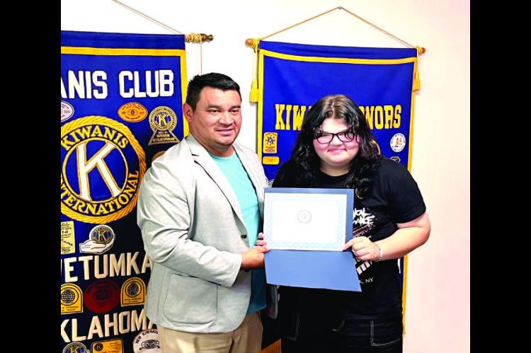 CONGRATULATIONS TO ELIZABETH JOHNSON OF THE WETUMKA HIGH SCHOOL KEY