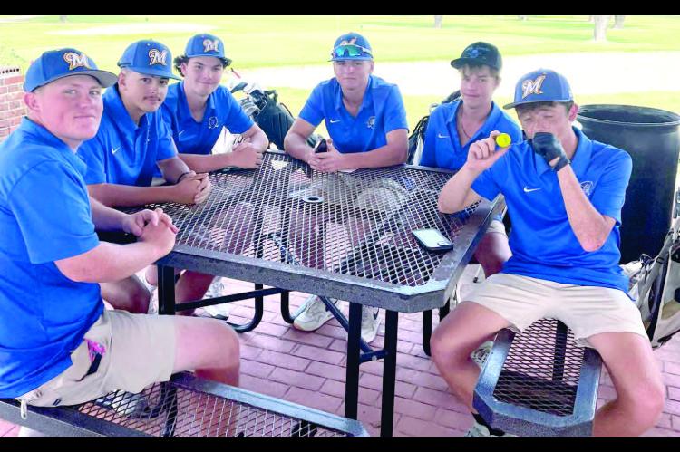 THE MOSS PIRATES GOLF TEAM COMPETED IN THE SEMINOLE GOLF TOURNAMENT ON SEPTEMBER 8TH. Pictured left to right: Heston Nolen, Landon Golden, Garrett Lagrone, Jackson O’Kelley, Taos Cook, Levi Foster. Not pictured: Coach Troy Miller