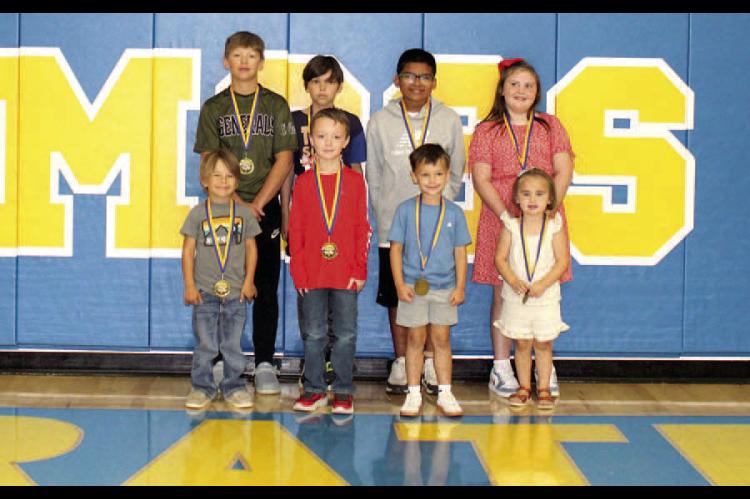 MOSS ELEMENTARY STUDENTS OF THE MONTH (pictured above): Back row - Blake McNaughten, Lucas Dawson, Austynn Jim, Rylee Pitts; Front row - Roper Byerly, Ethan Brown, Wiggis Freeman, Hadley Robinson