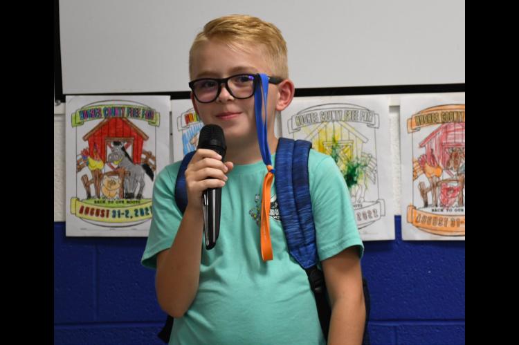 Those participating in the Hughes County Fair  Spelling Bee.....