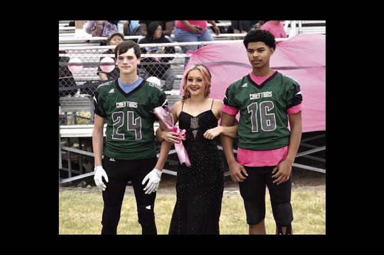 Adraya McLaud crowned Graham-Dustin Homecoming Queen by King Cheparney Hicks