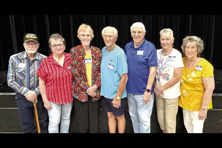 WETUMKA ALUMNI GATHERED FOR AN ALL CLASS REUINION... Several from the classes of the 1960’s were in attendance, including those pictured above (L-R): Phillip Moses (62), Janice Stuckey (62), Linda McQuillen (62), Hartsell Brinlee (63), O.S. Adams (62), 