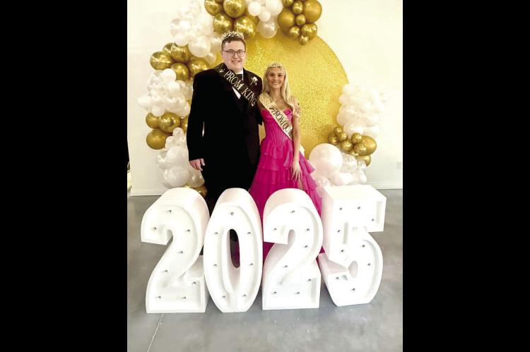 PAYTON BENNETT AND KINSLEY CORLEY WERE NAMED STUART PROM KING AND QUEEN FOR 2025. Both students have attended Stuart School since Pre-K.