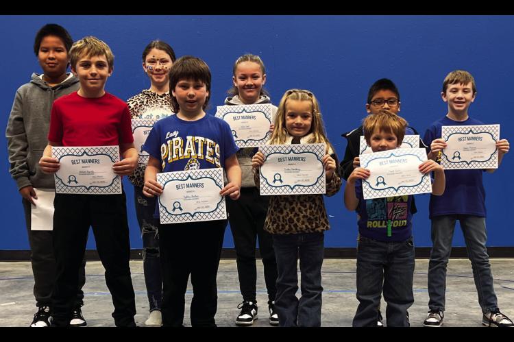 Back row: Quentin Factor, Kimber Shelton, Vylie Cook, Corbynn Jim, Logan Moreno; front row: Stetson Byerly, Rykker Shelton, Timber Romberg, Roper Byerly
