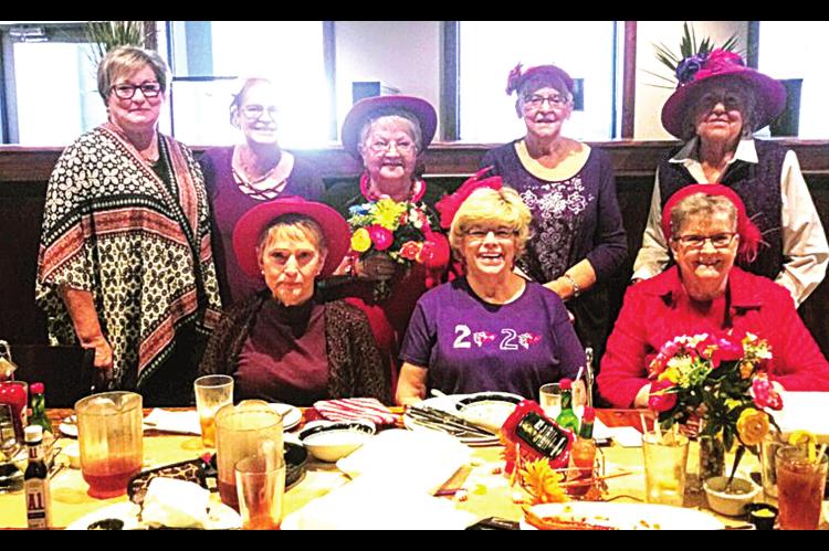 Red Hat ladies enjoy dining at Rudy Alan’s