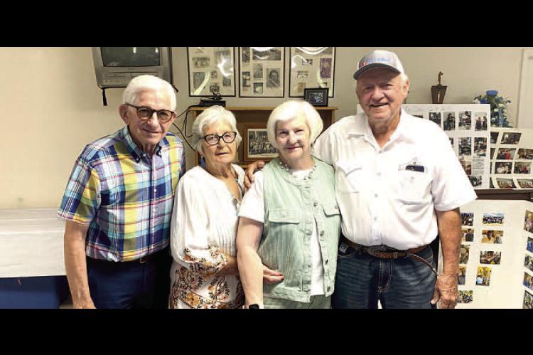 MEMBERS FROM THE GERTY CLASS OF 1963 GATHERED THIS SUMMER FOR THEIR ANNUAL REUNION. Pic- tured above are Dan SullonGaylen Poe, Kathaleen Reeves, and Tony Abney.