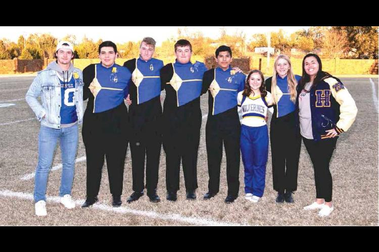 PHOTOS BY DANE SMART, TRIBUNE SPORTS PHOTOGRAPHER 2019 BAND SENIORS — Cody Garlett, Hunter Sharp, Colton Collins, Trenton Green, Samuel Gonzalez, Macy Davenport, Madison Creekmore and Breanna Robinson.
