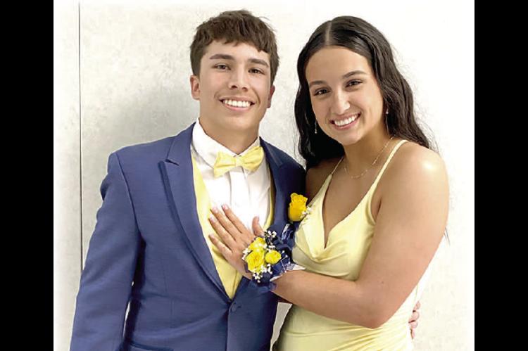 A NIGHT TO REMEMBER... Zane Jaggars and Raylee Dilday stunned their classmates with their matching yellow attire. Both kids had a great night on the dance floor at the recent We tumka Prom.