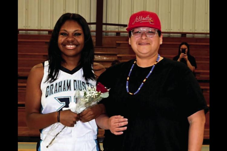 Nyah Heneha with her aunt Mattie Looney