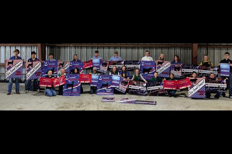 MOSS 4H &amp; FFA MEMBERS EARN BANNERS AT HUGHES COUNTY LIVESTOCK SHOW. Pictured above are: Back row: Diesel Cook, Taos Cook, Tate Keesee, Annebel Parker, Karson Nolen, Rohby Pryor, Lathan Rogers, Kate Rogers, Kinzlie Barbre, Graclee Huff, Jacob Gentry. Front row: Jaxi Long, Ginelle Huff, Cierra Wood, Cainen Byerly, Timber Powell, Olivia Guinn, Hadley Humphreys, Skyler Wood, Keegan Peters, Lexi Wood, Vylie Cook. Picture Courtesy of Whitney Purkins