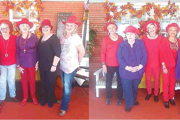 Red Hatters enjoy get-together at Joyce Brinlee’s