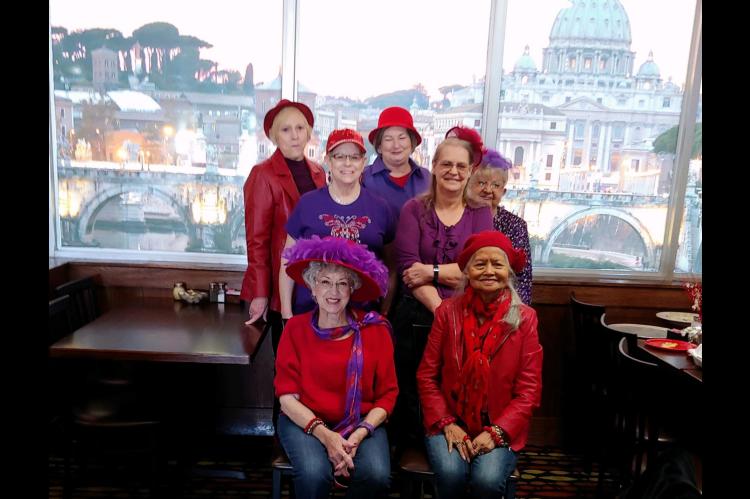 Red Hatters enjoy Valentine’s Luncheon at Roma’s Italian Restaurant