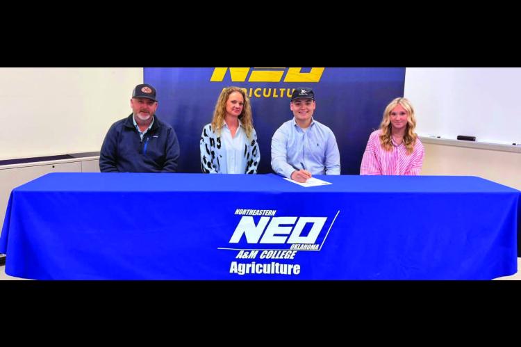 MOSS STUDENT LATHAN ROGERS SIGNS WITH THE NEO LIVESTOCK JUDGING TEAM. On March 4th, Lathan Rogers commited to Northeastern A&amp;M College with a scholarship in land judging. Pictured left to right: Chad Rogers, Carrie Rogers, Lathan Rogers, Kate Rogers
