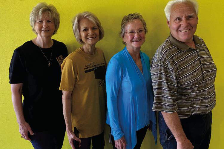 CLASS OF ‘68 LOOKING GREAT! Pictured are Judy Dunn, Carolyn Boren, Linda Enger, and Don Harden.