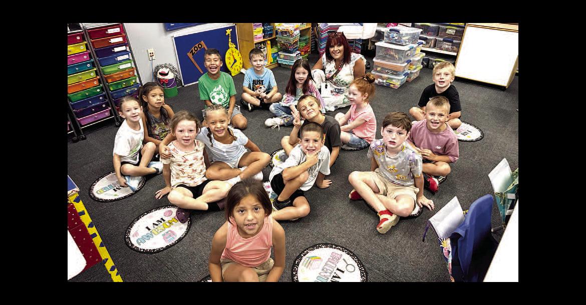 MEET MRS. LEE’S FIRST GRADE CLASS AT WETUMKA PUBLIC SCHOOLS! They are all excited to begin this school year. Pictured above are Alena Taylor, Nelly Robison, Jaliyah Obasi, Tate Glover, Ryker Puckett, Hattie Fixico, Baya Rhinehart, Hendrix Griffin, Madi Dilday, Trayden Goodwin, Coyote Yahola, Dexton Tucker, Lilith Simmons, Jere - miah Shivers, and Mrs. Jennifer Lee.