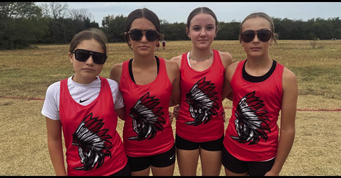 WETUMKA SCHOOLS HOSTS CROSS COUNTRY MEET TUESDAY... Students from all across the region gathered just outside Wetumka city limits this past Tuesday to compete in the Wetumka Cross Country Meet. Pictured Left at the meet are Wetumka students Maelei Barnett, Ellie Truett, Nani Mason, and Cayni Crump.