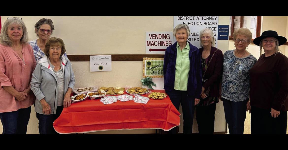 Members of the Atwood and South Canadian River Friends OHCE clubs join the Hughes County Commissioners for a proclamation signing and “Cookies in the Courthouse” event on Monday. The group is celebrating OHCE Week by high- lighting local projects like the Atwood Cemetery maintenance and the new park project in Calvin. Pictured Left to Right: Lou Langwell, Diana Hardwick, Latrishia Sherry, Narva Wilkerson, Karen Duncan, Beverly Chapman, and Marilyn Storts.
