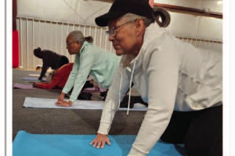 Clearview Brown Suggas Participate in Yoga Classes