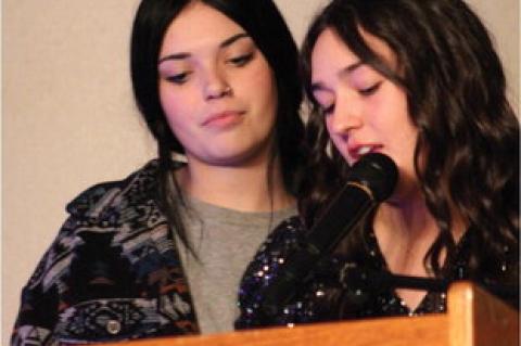 Calvin STUCO and Principal Lead Students in Christmas Program