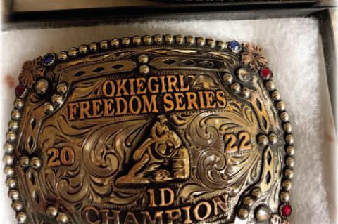 Staci Burke takes 1D Champion and 2D Champion in the OkieGirl Freedom Barrel Racing Series