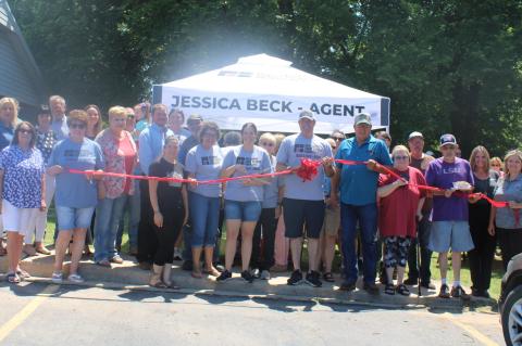 Ribbon cutting held for Farm Bureau-New Agent Jessica BeckAgent