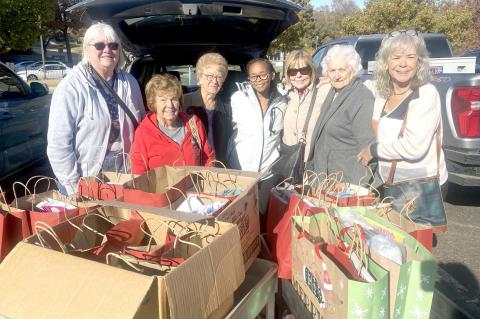 ATWOOD OHCE CLUB recently traveled to Oklahoma City to take comfort bags to Veterans and their families in the VA Hospital. Those attending the outing were: (l to r) Sharon Sanborn, LaTrisha Sherry, Beverly Chapman, ? Judy Mathis, Grace Sanford and Lu Lan