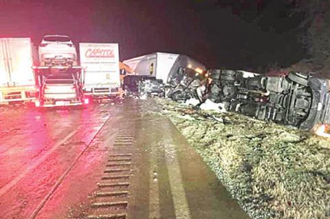 ROADS WERE TREACHEROUS