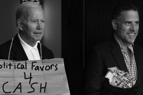 DOJ FINDS NO EVIDENCE OF BRIBERY IN PHOTO OF BIDEN HOLDING SIGN READING ‘WILL TRADE POLITICAL FAVORS 4 CASH’