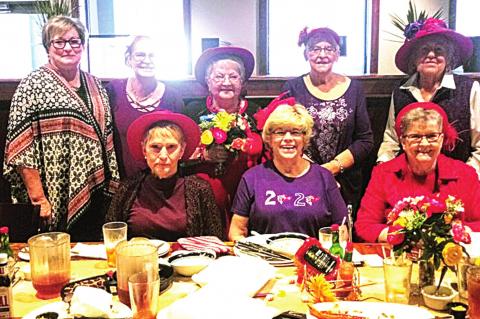Red Hat ladies enjoy dining at Rudy Alan’s