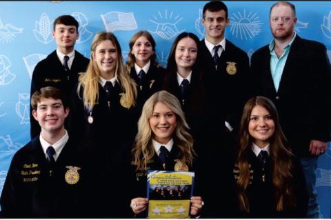 THE MOSS FFA OFFICER TEAM RECENTLY ATTENDED THE CHAPTER OFFICER LEADERSHIP TRAINING (COLT) CONFERENCE.
