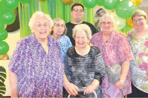 Alyne Smith enjoys friends and family at birthday party