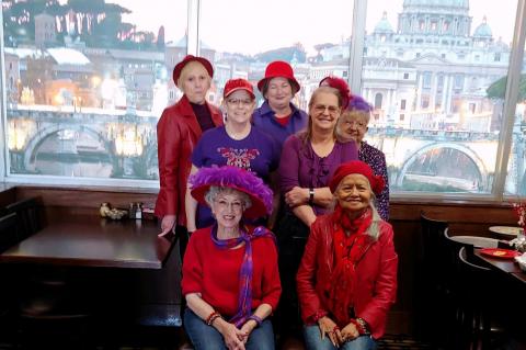 Red Hatters enjoy Valentine’s Luncheon at Roma’s Italian Restaurant